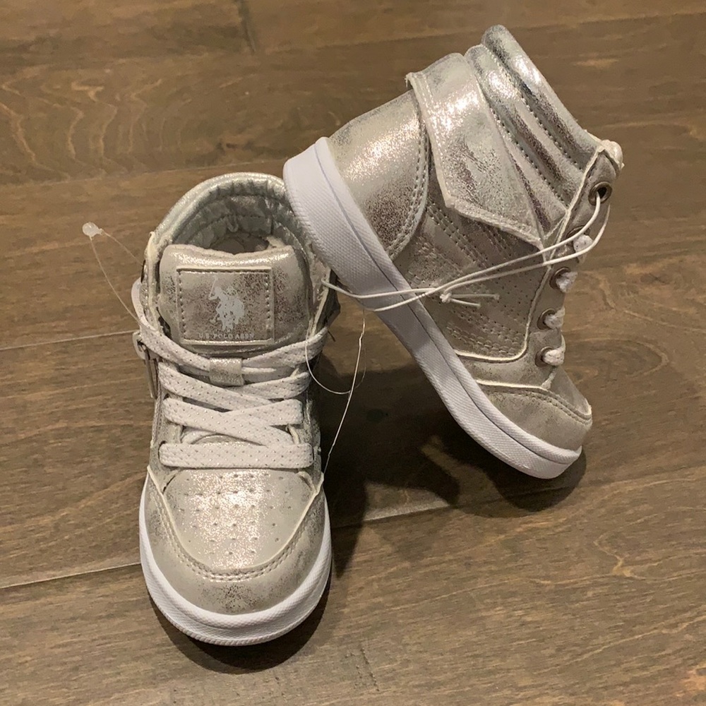 NWT Little Girls 6.5 High Top US Polo Tennis Shoes